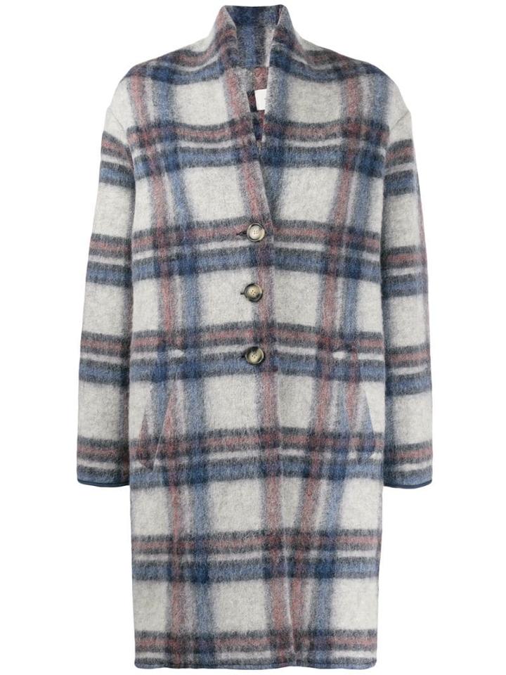 Isabel Marant Étoile Oversized Checked Coat - Blue