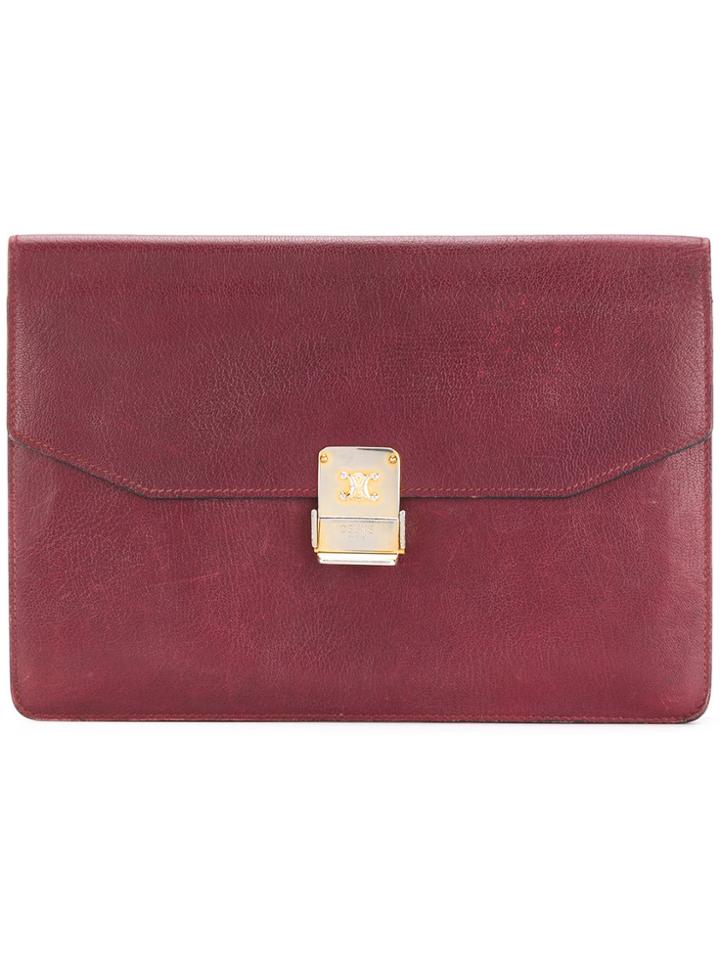 Céline Vintage Foldover Clutch - Red