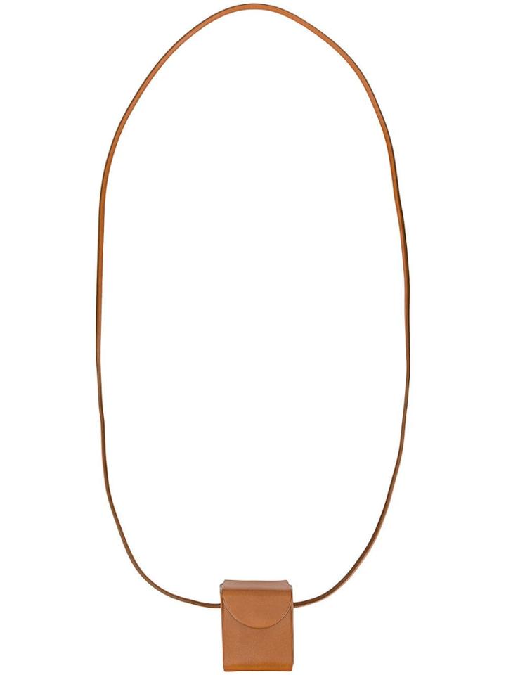 Building Block Bag Pendant Necklace - Brown