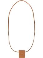 Building Block Bag Pendant Necklace - Brown