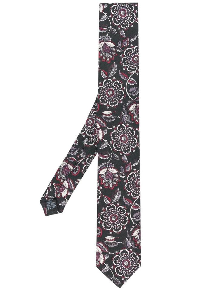 Dolce & Gabbana Floral Martini Tie - Black