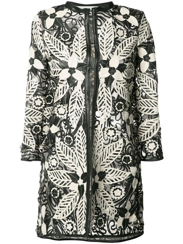Caban Romantic - 'indian Tree' Jacket - Women - Leather/polyamide - 42, Nude/neutrals, Leather/polyamide