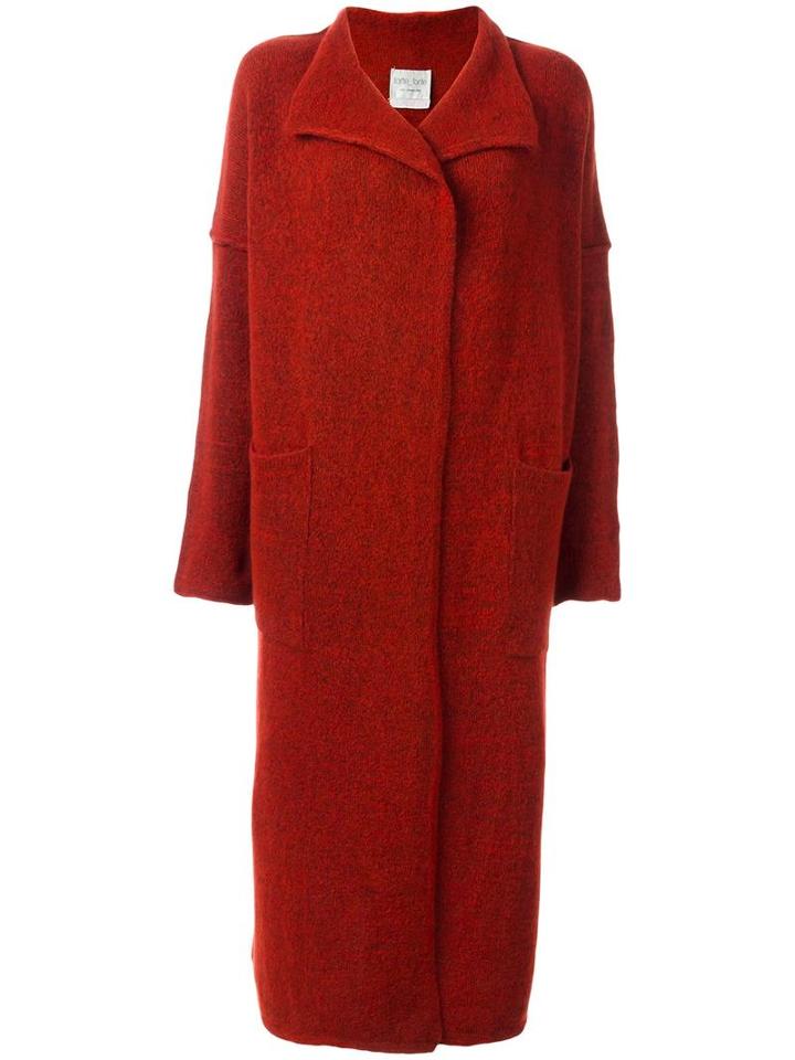 Forte Forte Single Breasted Cardi-coat, Women's, Size: 0, Red, Polyamide/wool
