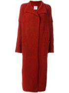 Forte Forte Single Breasted Cardi-coat, Women's, Size: 0, Red, Polyamide/wool