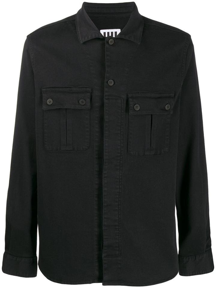 Les Hommes Urban Denim Chest Pocket Shirt - Black