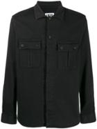 Les Hommes Urban Denim Chest Pocket Shirt - Black