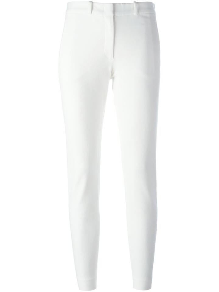 Joseph Cropped Skinny Trousers, Women's, Size: 42, White, Viscose/acetate/cotton/polyester