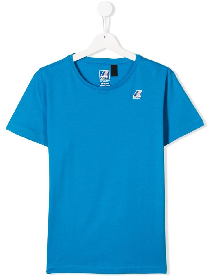 K Way Kids Teen Logo Patch T-shirt - Blue