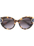Salvatore Ferragamo Eyewear Tortoiseshell Cat Eye Sunglasses - Brown