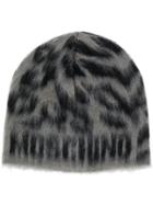 Moschino Leopard Pattern Beanie Hat - Grey