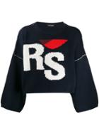 Raf Simons Logo Knit Sweater - Blue