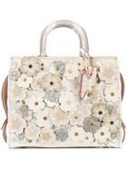 Coach Tea Rose Appliqué Rogue Bag - White