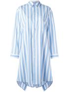 Balenciaga Striped Shirt Dress, Women's, Size: 38, White, Cotton