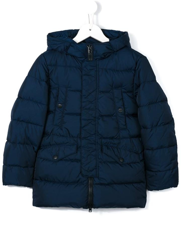 Herno Kids Hooded Down Coat, Boy's, Size: 10 Yrs, Blue