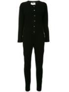 Chanel Pre-owned Logo Button Knitted Jumpsuit - Black