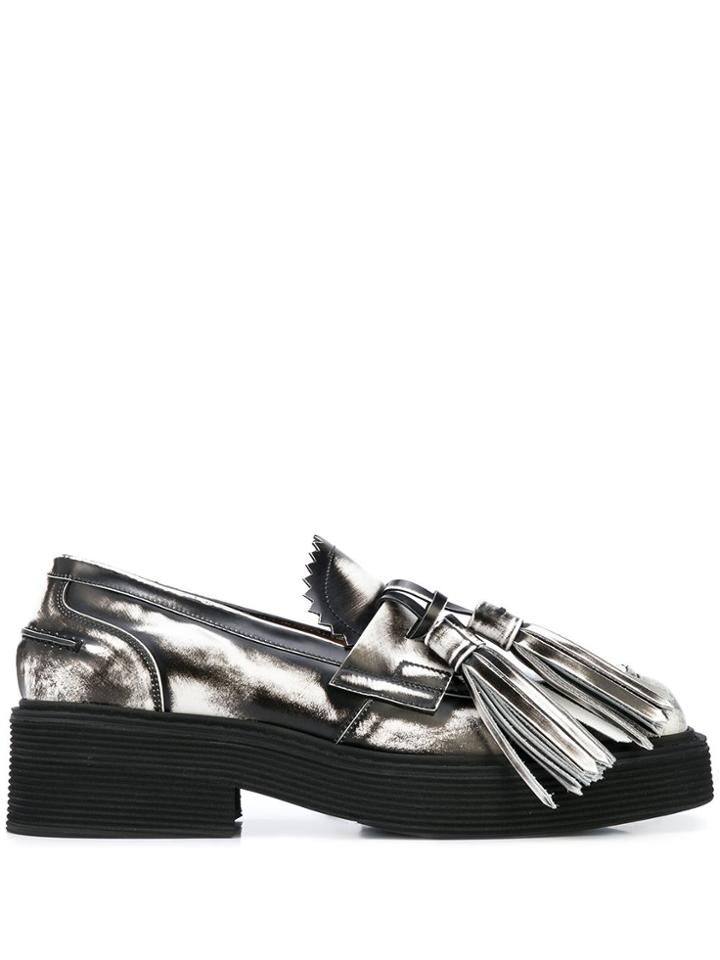 Marni Shiny Tassel Moccasins - Black