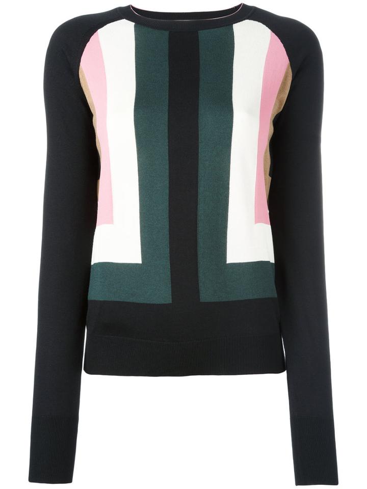 Marni Intarsia Geometric Jumper, Women's, Size: 40, Black, Silk/polyamide