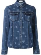 Valentino Faded Star Denim Shirt, Women's, Size: 44, Blue, Cotton/spandex/elastane