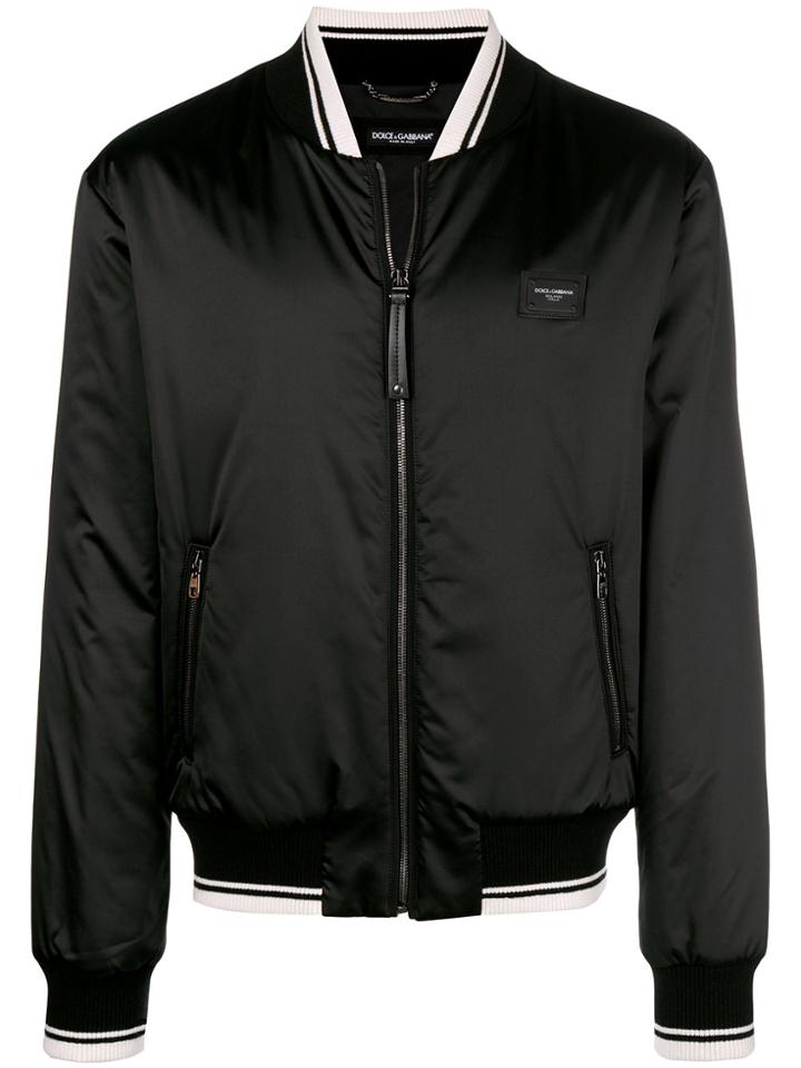 Dolce & Gabbana Logo Bomber Jacket - Black