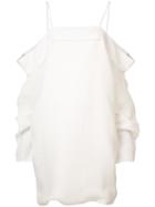 By. Bonnie Young - Off-shoulders Knitted Dress - Women - Linen/flax/acrylic - 8, White, Linen/flax/acrylic