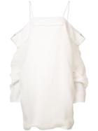 By. Bonnie Young - Off-shoulders Knitted Dress - Women - Linen/flax/acrylic - 8, White, Linen/flax/acrylic