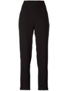 Balmain High Waist Trousers, Women's, Size: 40, Black, Silk/viscose