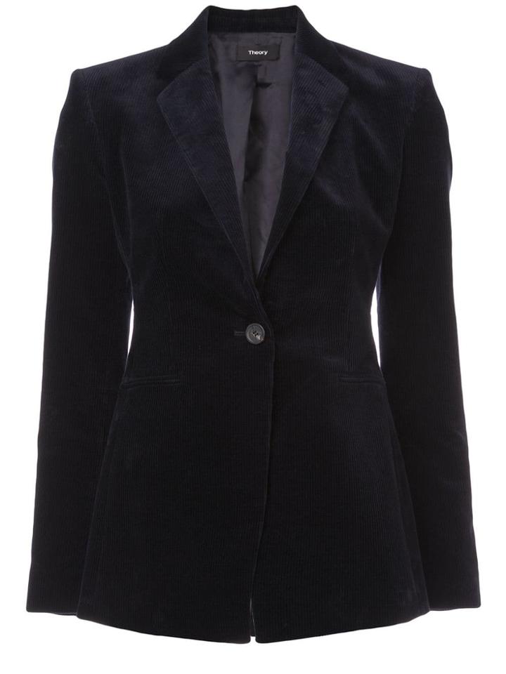 Theory Textured Buttoned Blazer - Black