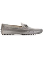 Tod S Gommino Driving Shoes, Men's, Size: 8, Grey, Leather/rubber