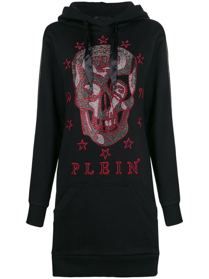 Philipp Plein Hooded Skull Dress - Black