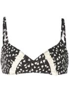 Morgan Lane Lulu Floral Print Bikini Top - Black