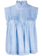 Ganni Ruched Tank Top - Blue