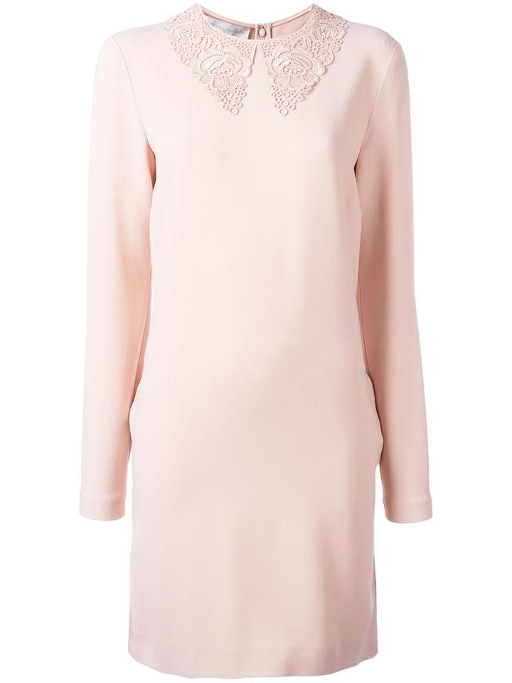 Stella Mccartney Floral Lace Overlay Dress, Women's, Size: 40, Pink/purple, Viscose/acetate/spandex/elastane/cotton