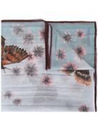 Valentino Butterfly Print Scarf, Women's, Blue, Cotton/silk
