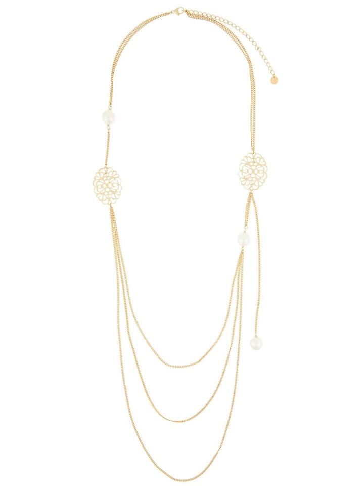 Ingie Paris Faux Pearl Necklace - Gold