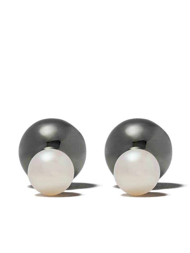 Yoko London 18kt Black Gold Duet Akoya Pearl Earrings - 7