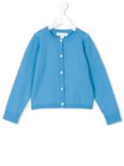 Burberry Kids - Check Cuff Knitted Cardigan - Kids - Cotton - 8 Yrs, Girl's, Blue