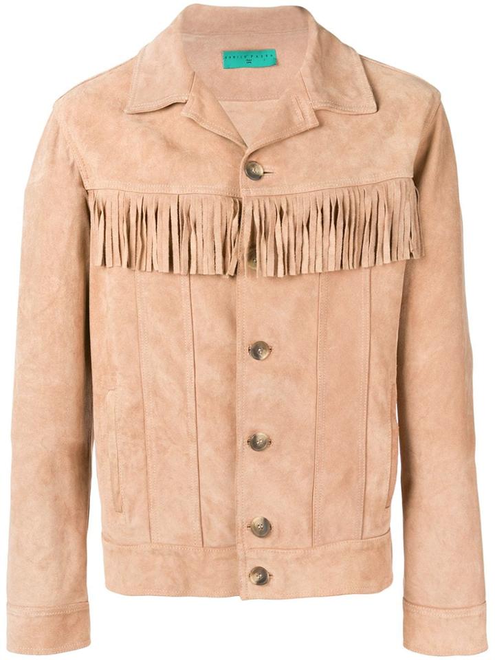 Paura Fringe Detail Jacket - Neutrals