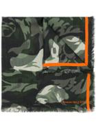 Alexander Mcqueen Camouflage Rose Scarf - Green