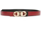 Salvatore Ferragamo 'gancini' Reversible Belt, Women's, Size: 100, Red, Calf Leather