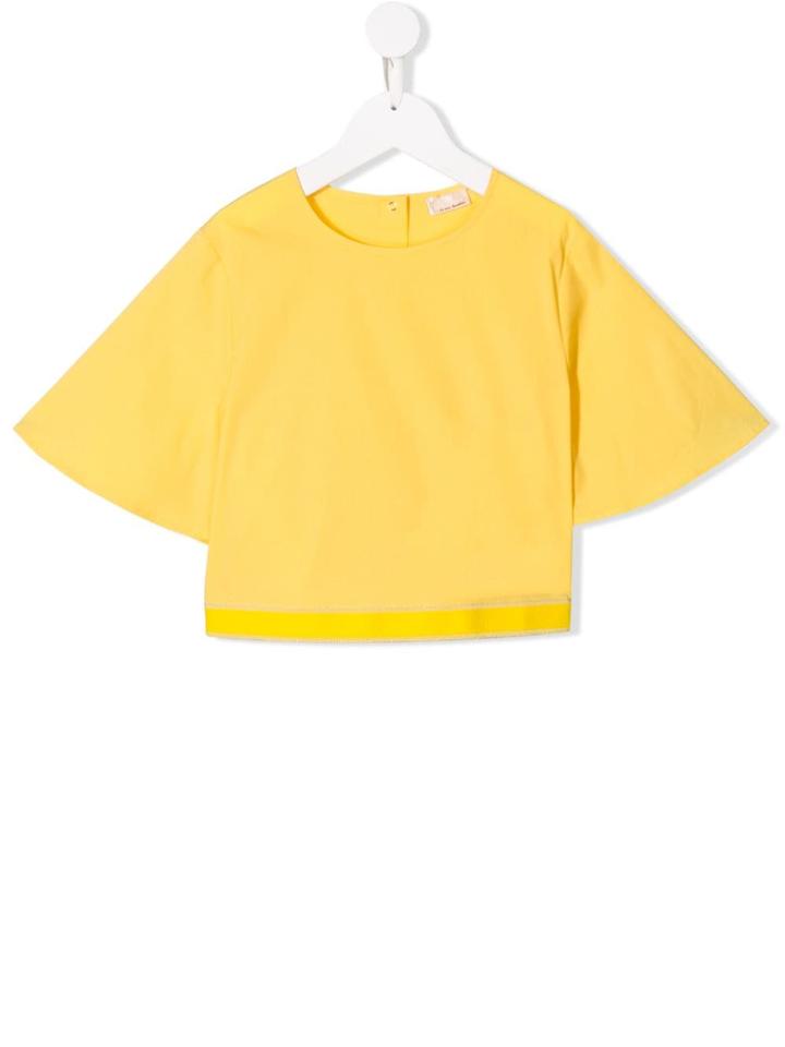 Elisabetta Franchi La Mia Bambina Teen Flared Sleeves Blouse - Yellow