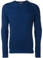 Nuur Cable Knit Jumper, Men's, Size: 48, Blue, Merino