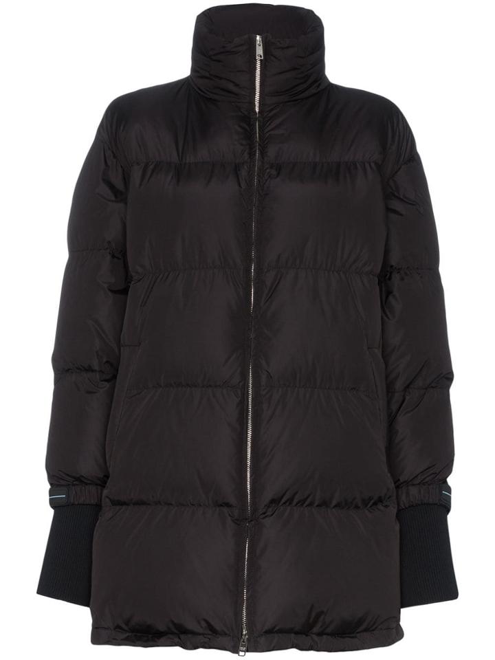 Prada Logo Detail Puffer Jacket - Black