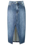 Amapô Straight Jeans Skirt, Women's, Size: 38, Blue, Cotton