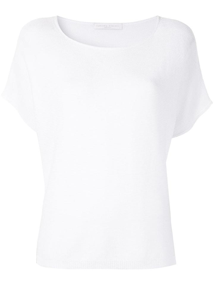 Fabiana Filippi Boat Neck Knitted Top - White