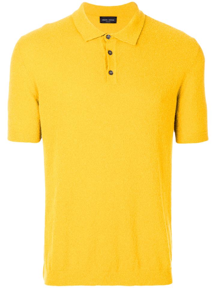 Roberto Collina Classic Fitted Polo Top - Yellow & Orange