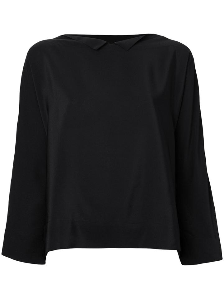 Daniela Gregis Notched Neck Blouse - Black