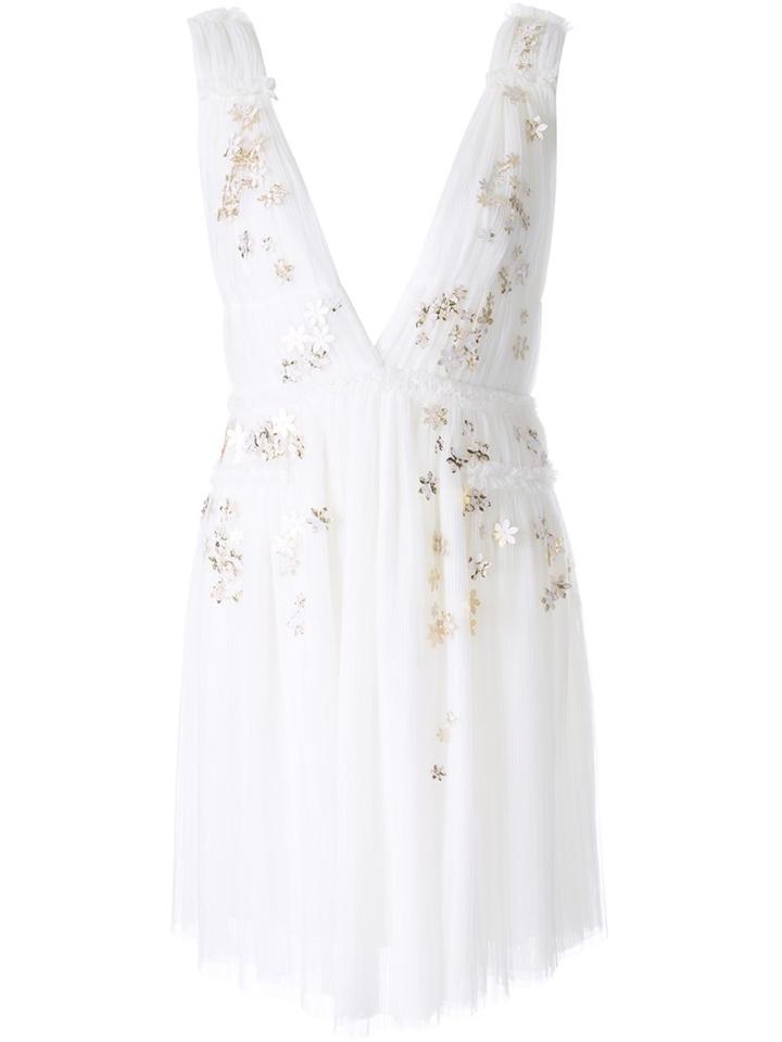 Jay Ahr Gold-tone Floral Appliqué Dress