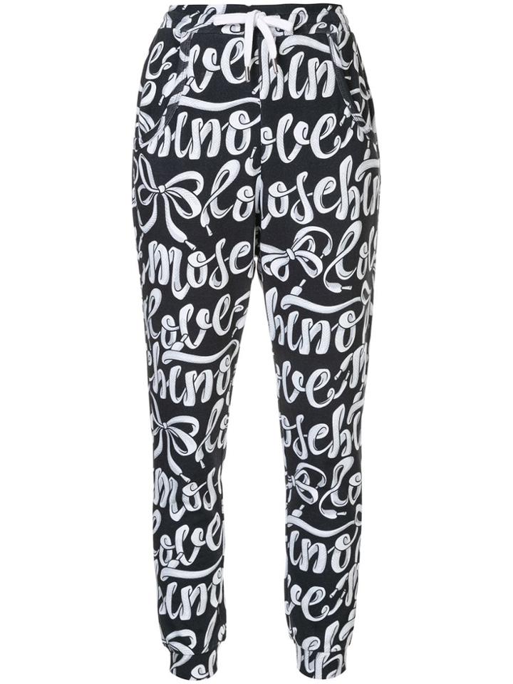 Love Moschino Shoelace Logo Print Track Pants - Blue