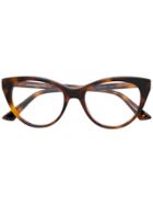 Mcq By Alexander Mcqueen Eyewear Cat Eye Glasses - Brown