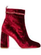 Red Valentino Velvet Ankle Boots